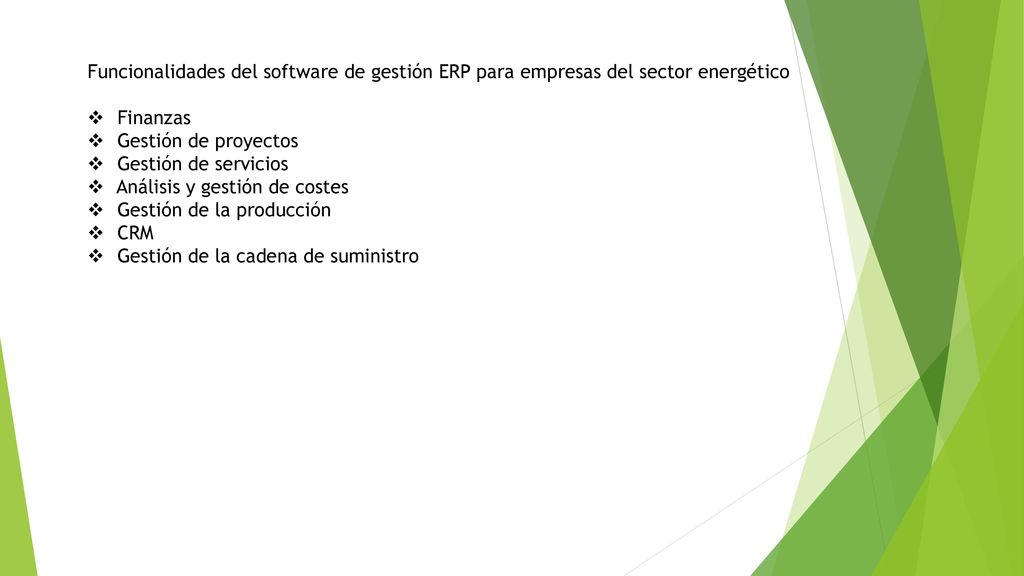 Funcionalidades del software de gestión ERP para empresas del sector energético