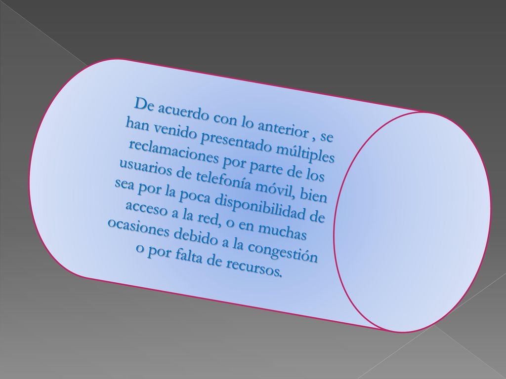 De acuerdo con lo anterior , se han venido presentado múltiples reclamaciones por parte de los usuarios de telefonía móvil, bien sea por la poca disponibilidad de acceso a la red, o en muchas ocasiones debido a la congestión o por falta de recursos.