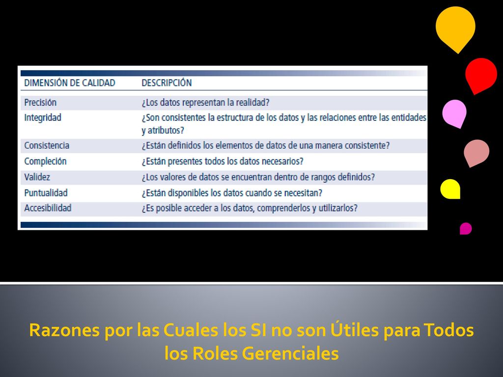 Razones por las Cuales los SI no son Útiles para Todos los Roles Gerenciales