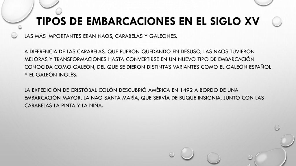 TIPOS DE EMBARCACIONES EN EL SIGLO xv