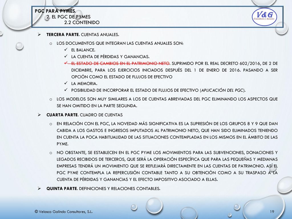 PGC para PYMES. 2. el PGC de PYMES 2.2 CONTENIDO