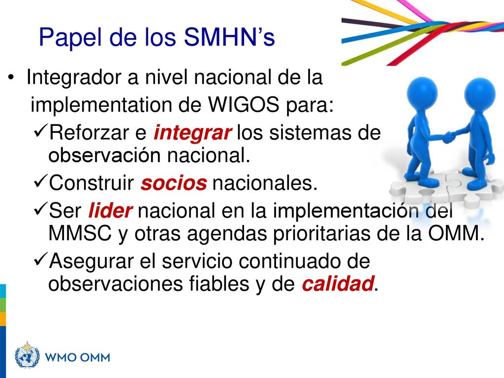 Papel de los SMHN’s Integrador a nivel nacional de la