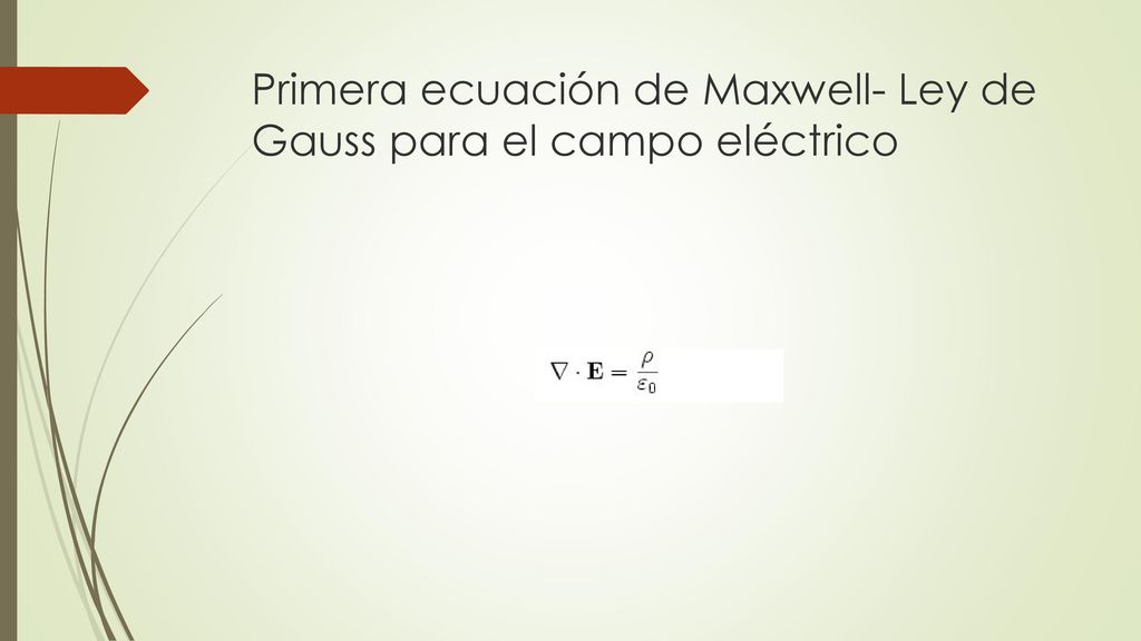 Primera ecuación de Maxwell- Ley de Gauss para el campo eléctrico