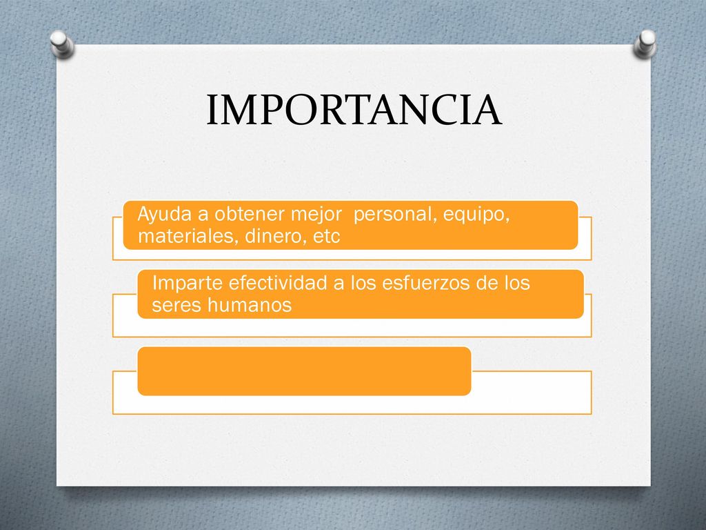 IMPORTANCIA Ayuda a obtener mejor personal, equipo, materiales, dinero, etc.