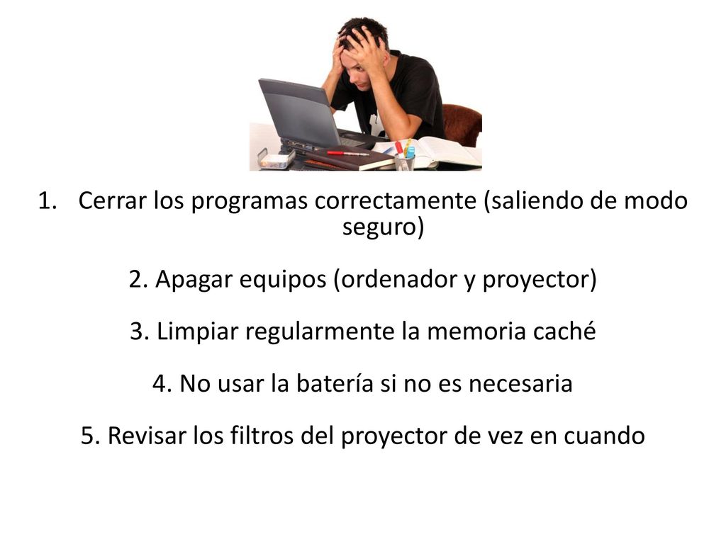 Cerrar los programas correctamente (saliendo de modo seguro)