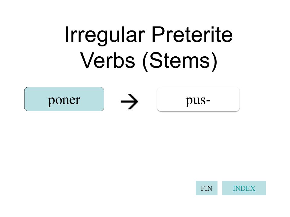 Irregular Preterite Verbs (Stems)