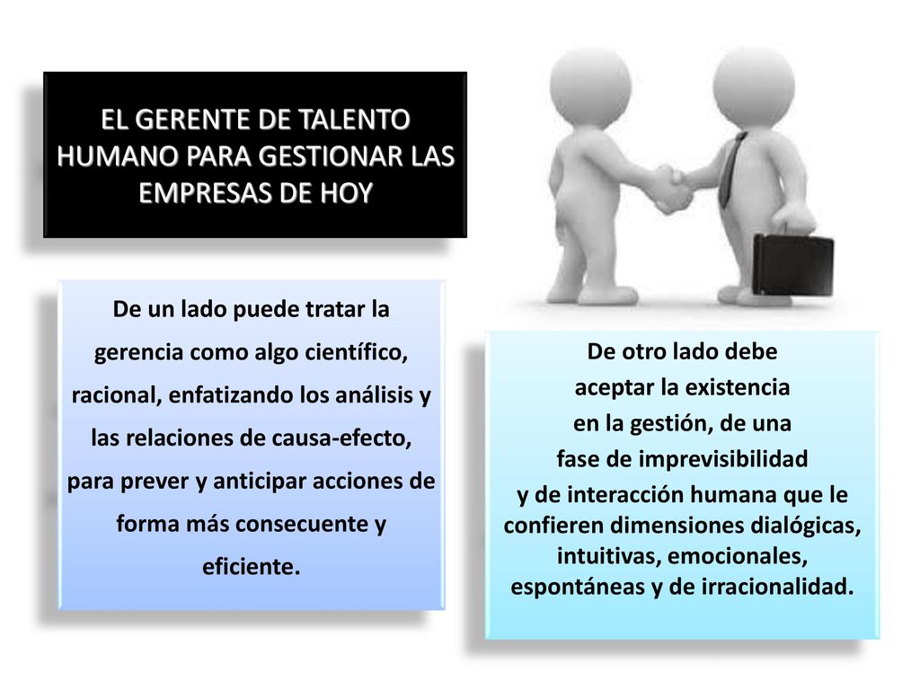 EL GERENTE DE TALENTO HUMANO PARA GESTIONAR LAS EMPRESAS DE HOY