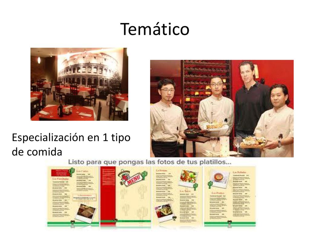 Temático Especialización en 1 tipo de comida