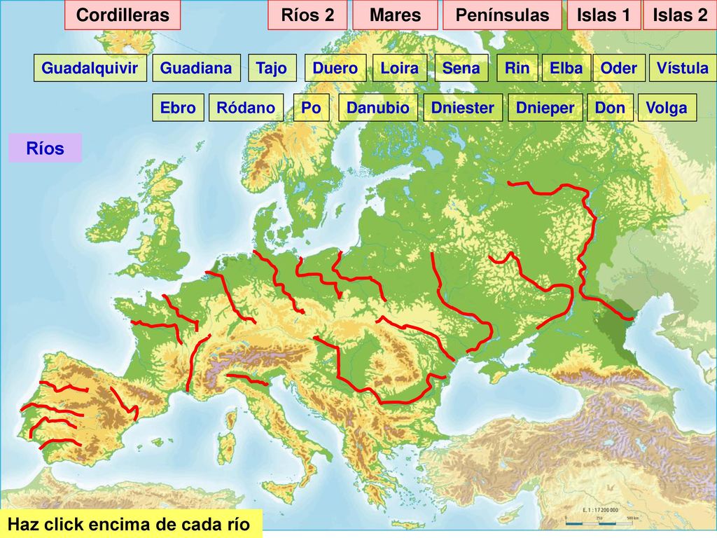 Cordilleras Ríos 2 Mares Penínsulas Islas 1 Islas 2 Ríos