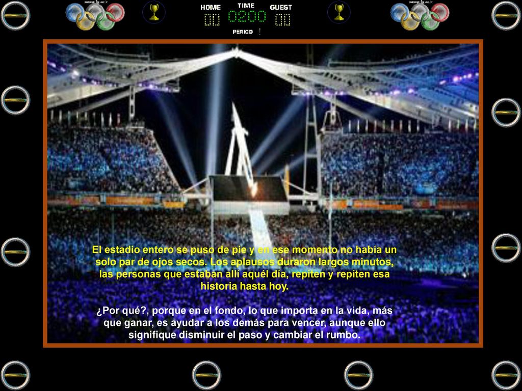 El estadio entero se puso de pie y en ese momento no había un solo par de ojos secos.