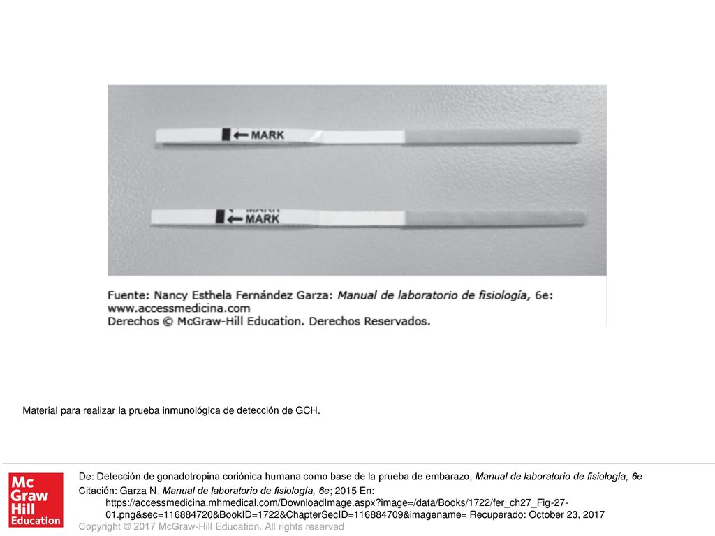 Material para realizar la prueba inmunológica de detección de GCH.