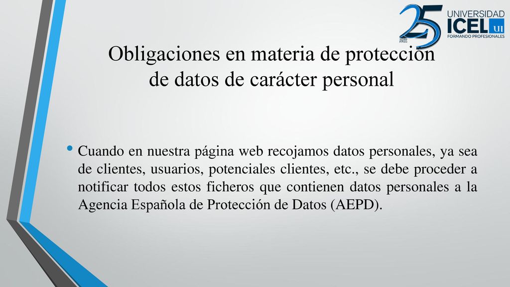 Obligaciones en materia de protección de datos de carácter personal