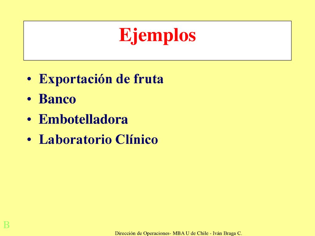 Dirección de Operaciones- MBA U de Chile - Iván Braga C.