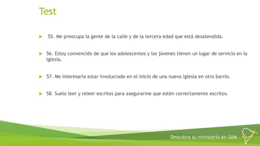 Test 55. Me preocupa la gente de la calle y de la tercera edad que está desatendida.