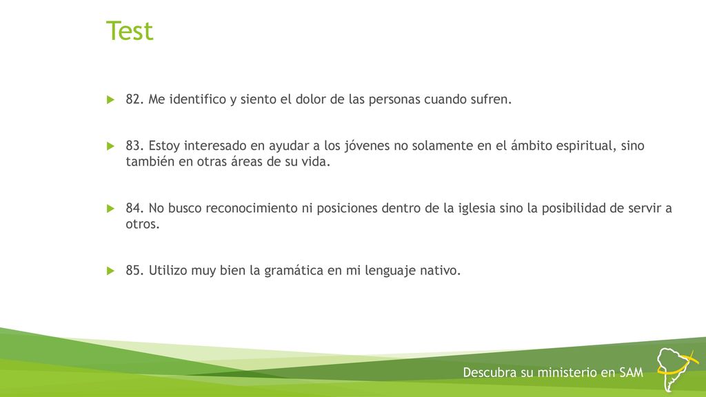 Test 82. Me identifico y siento el dolor de las personas cuando sufren.