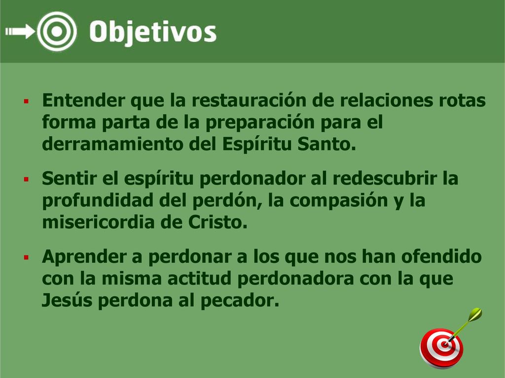 Entender que la restauración de relaciones rotas forma parta de la preparación para el derramamiento del Espíritu Santo.