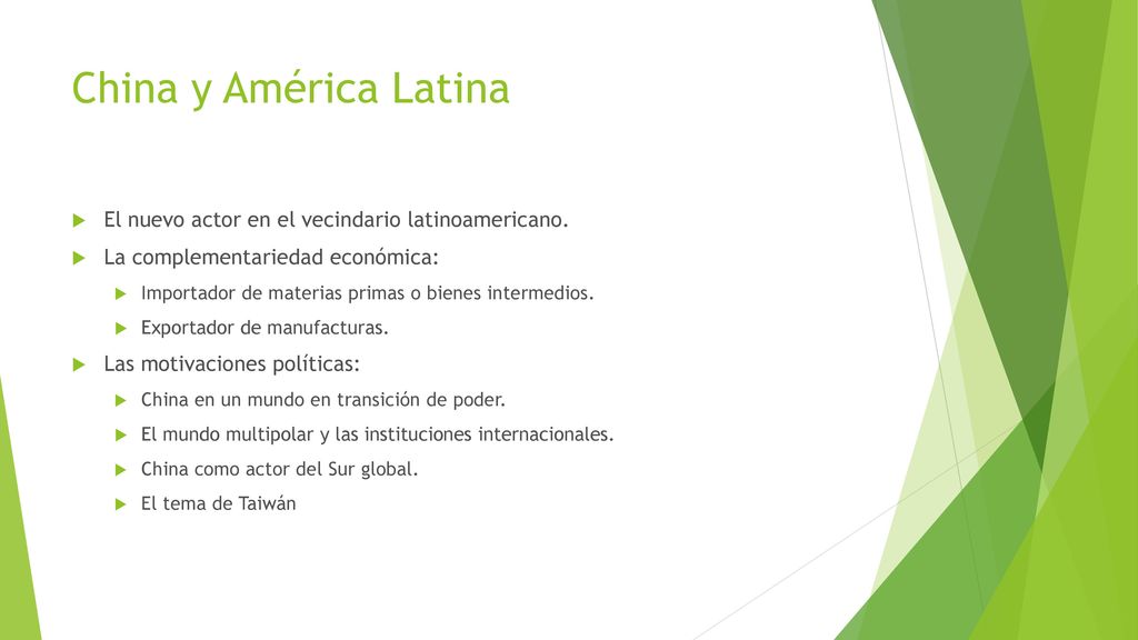 China y América Latina El nuevo actor en el vecindario latinoamericano. La complementariedad económica: