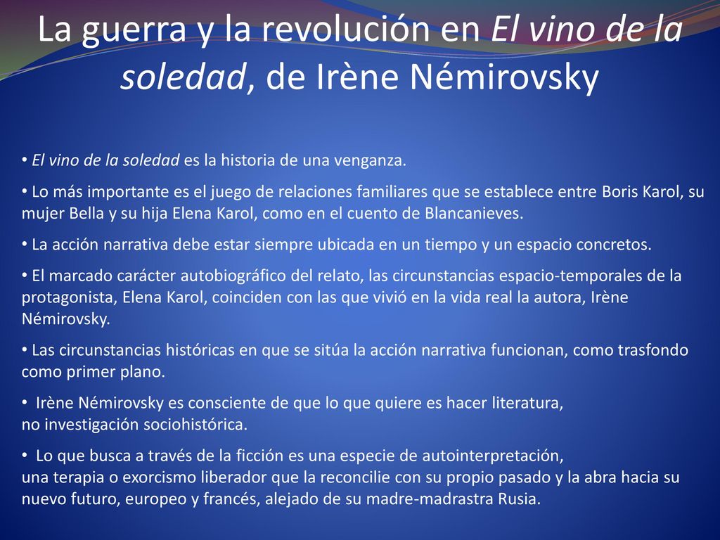 La guerra y la revolución en El vino de la soledad, de Irène Némirovsky