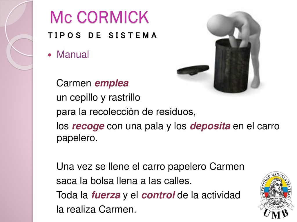 Mc CORMICK Manual Carmen emplea un cepillo y rastrillo