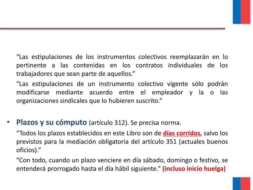 Plazos y su cómputo (artículo 312). Se precisa norma.