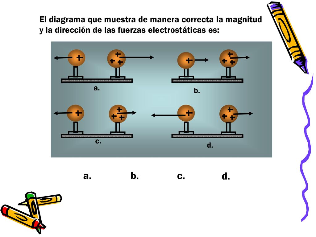 a. b. c. d. El diagrama que muestra de manera correcta la magnitud