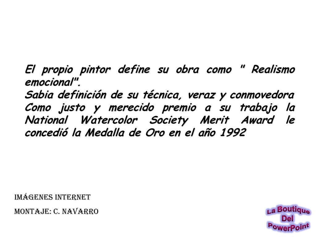 El propio pintor define su obra como Realismo emocional .