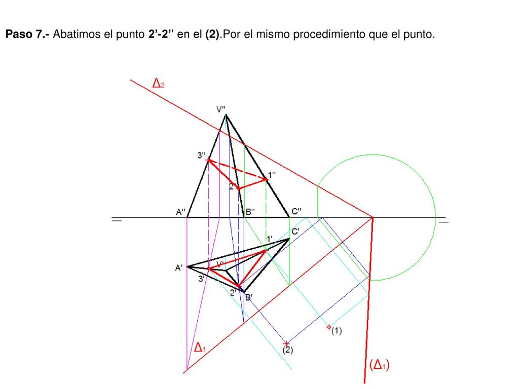 Paso 7. - Abatimos el punto 2’-2’’ en el (2)