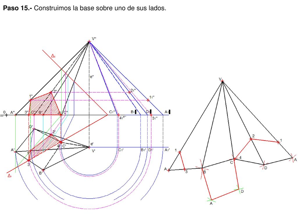 Paso 15.- Construimos la base sobre uno de sus lados.