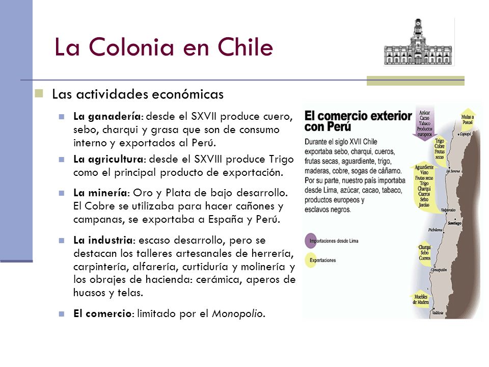 La Colonia en Chile Las actividades económicas