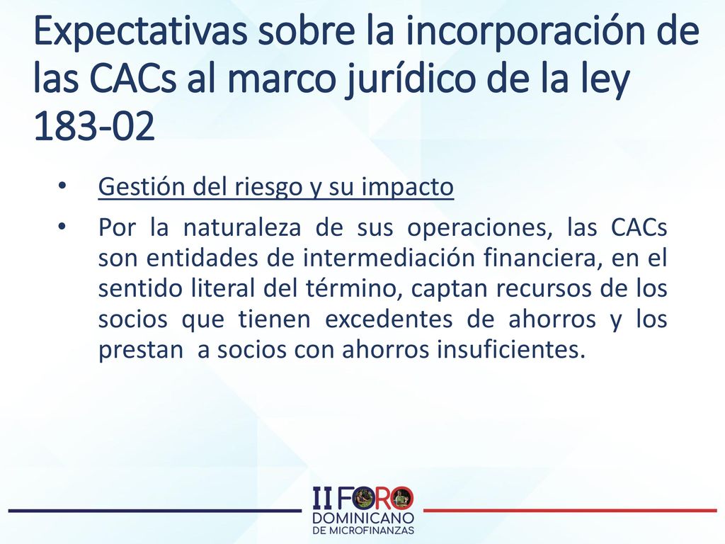 Expectativas sobre la incorporación de las CACs al marco jurídico de la ley