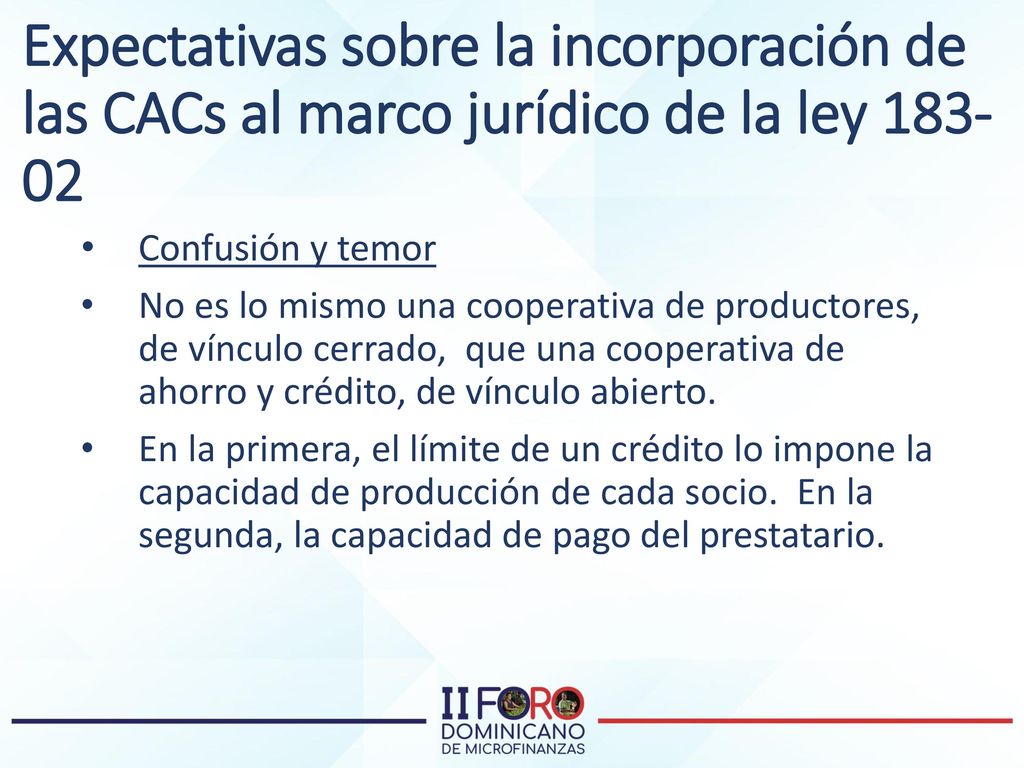 Expectativas sobre la incorporación de las CACs al marco jurídico de la ley