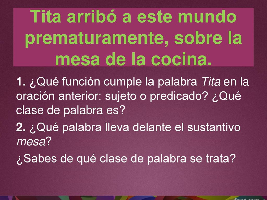 Tita arribó a este mundo prematuramente, sobre la mesa de la cocina.