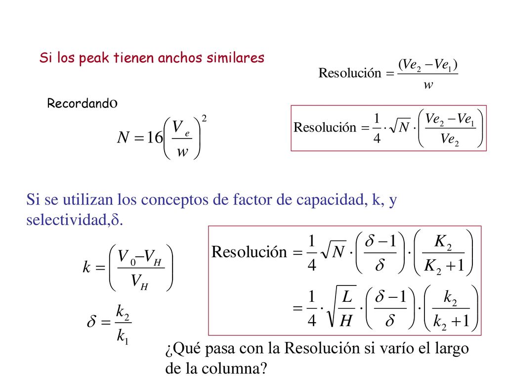 ¿Qué pasa con la Resolución si varío el largo de la columna