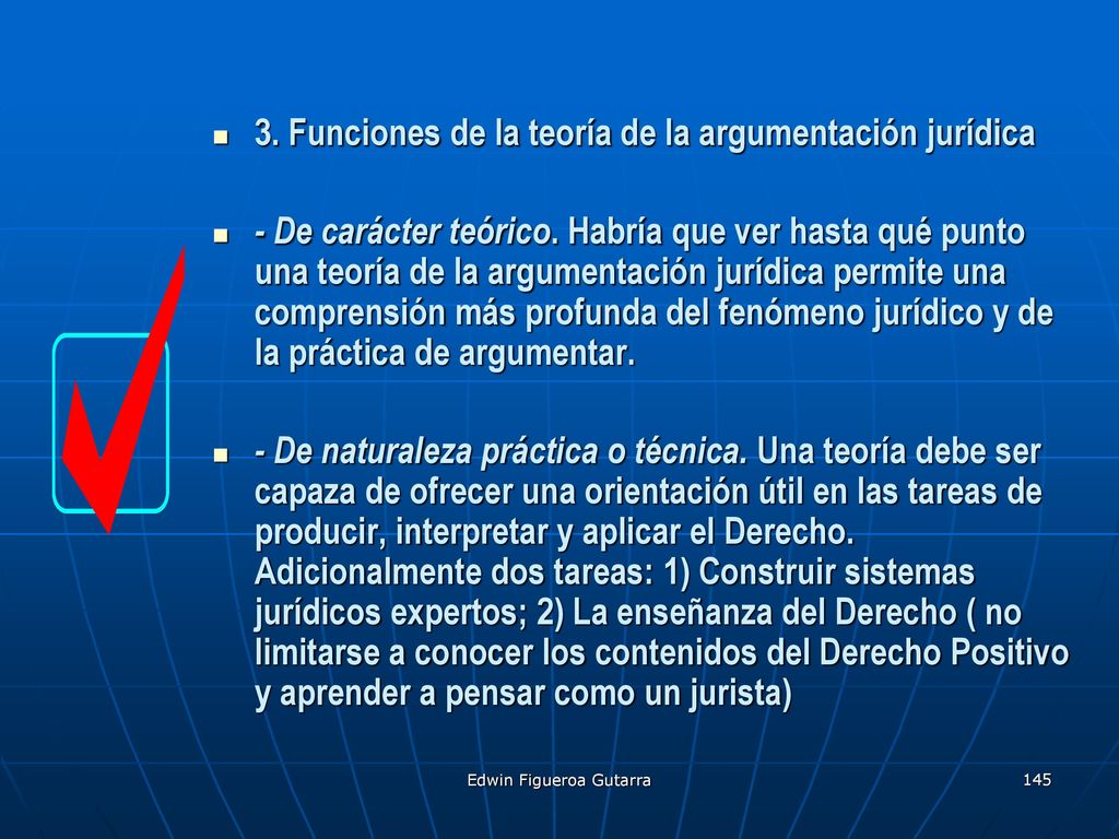 3. Funciones de la teoría de la argumentación jurídica