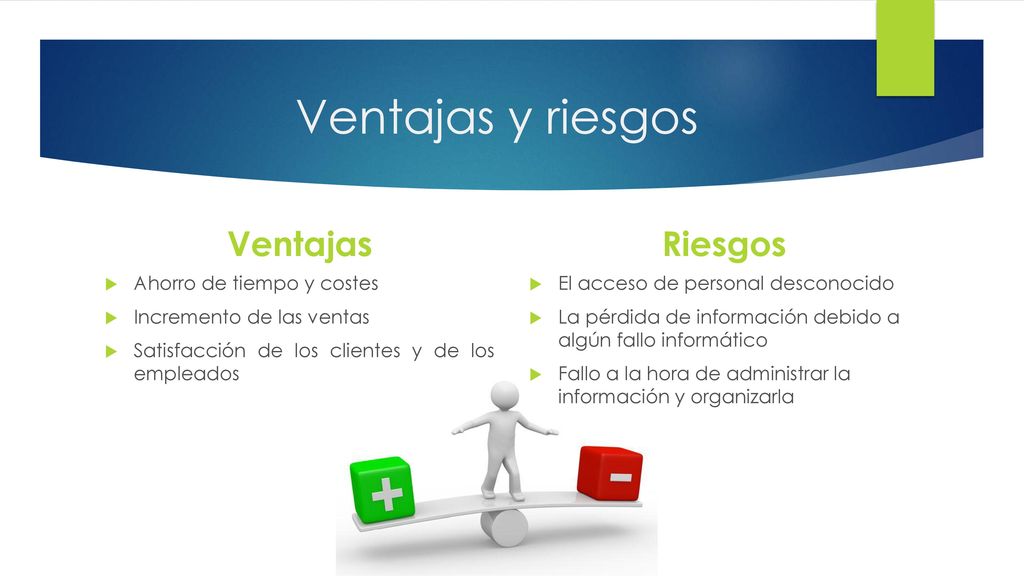 Ventajas y riesgos Ventajas Riesgos Ahorro de tiempo y costes