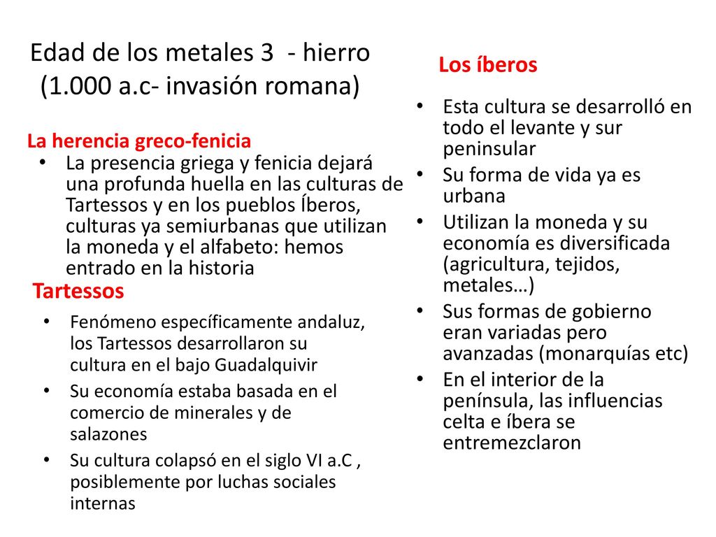 Edad de los metales 3 - hierro (1.000 a.c- invasión romana)