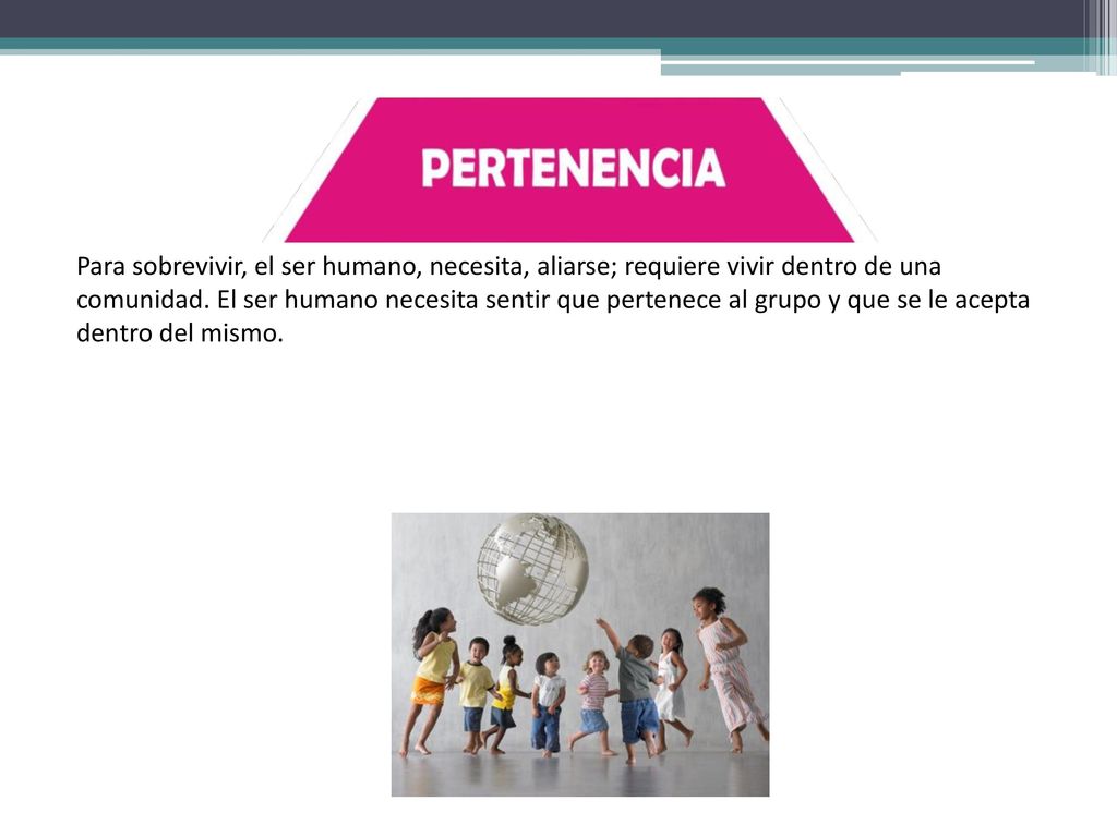 Para sobrevivir, el ser humano, necesita, aliarse; requiere vivir dentro de una comunidad.