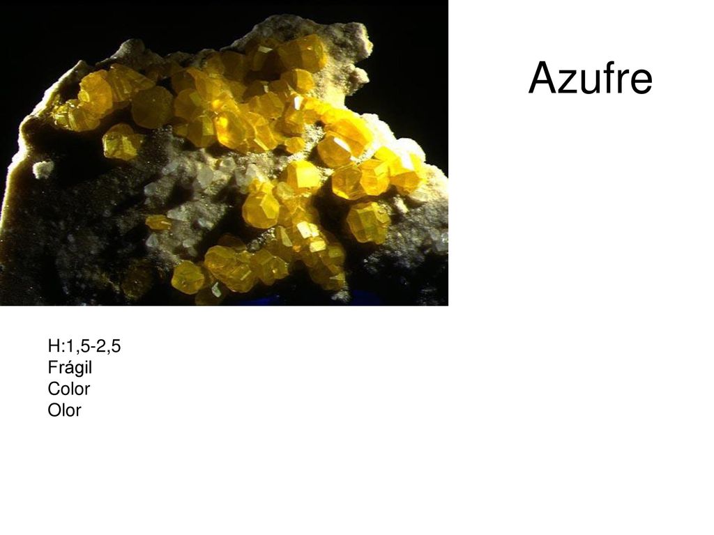 Azufre H:1,5-2,5 Frágil Color Olor