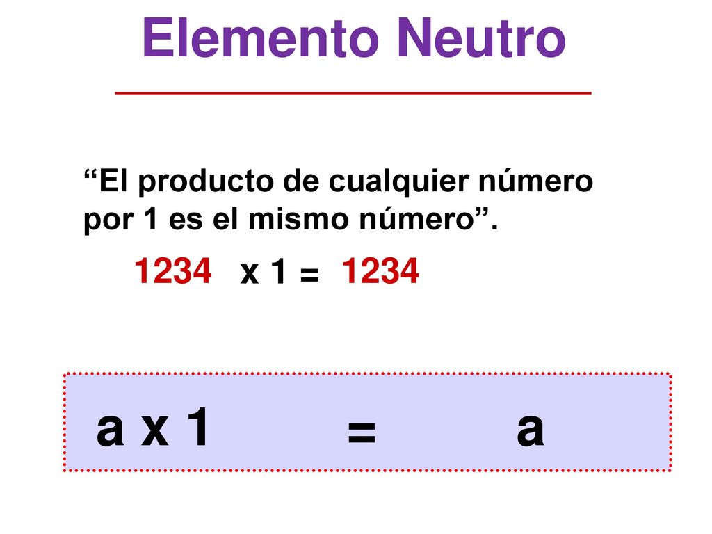 Elemento Neutro a x 1 = a 1234 x 1 =
