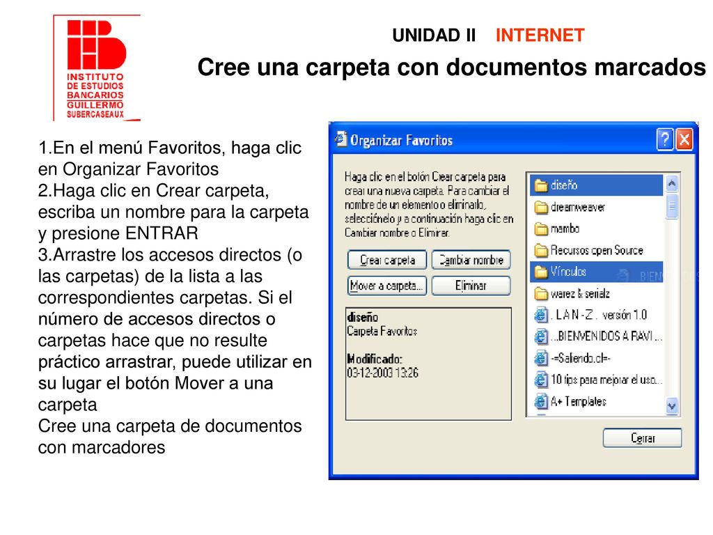 Cree una carpeta con documentos marcados