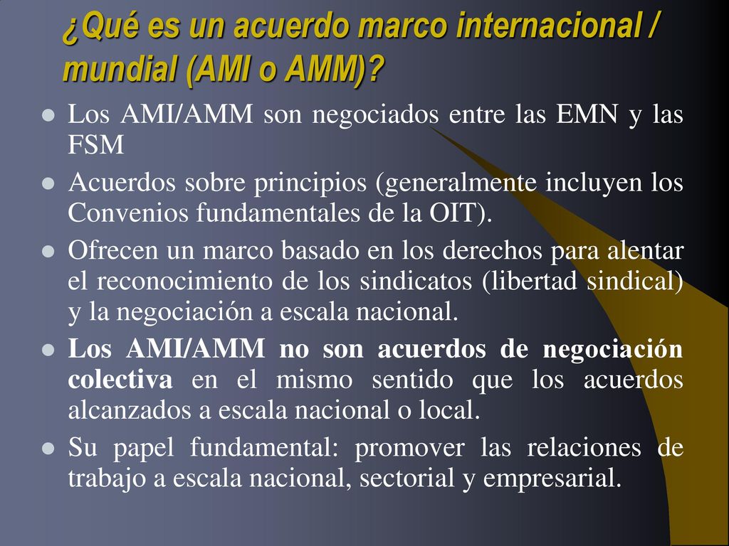¿Qué es un acuerdo marco internacional / mundial (AMI o AMM)
