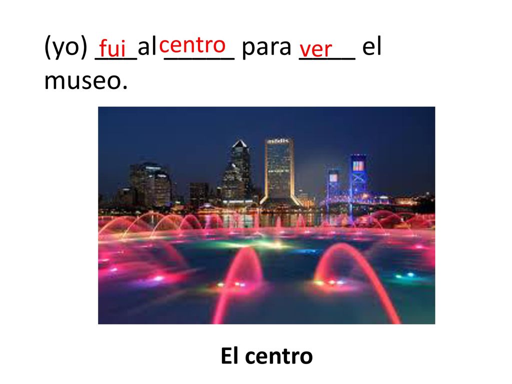 (yo) ___al _____ para ____ el museo.