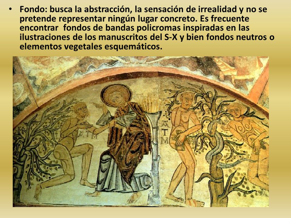 Fondo: busca la abstracción, la sensación de irrealidad y no se pretende representar ningún lugar concreto.