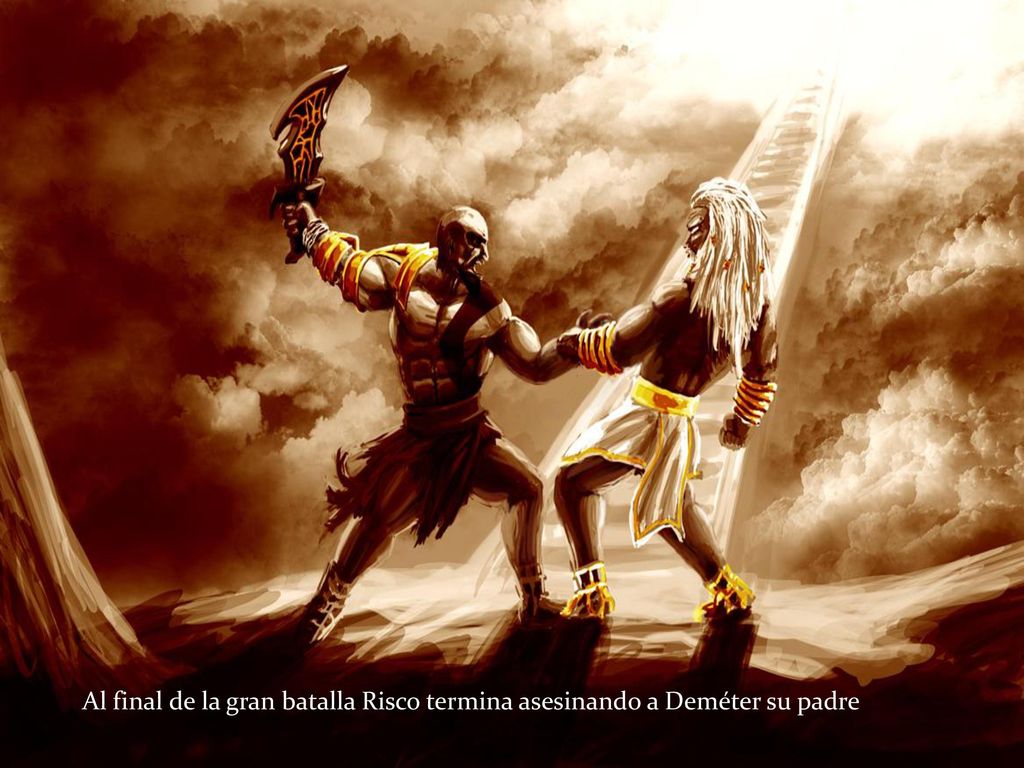 Al final de la gran batalla Risco termina asesinando a Deméter su padre