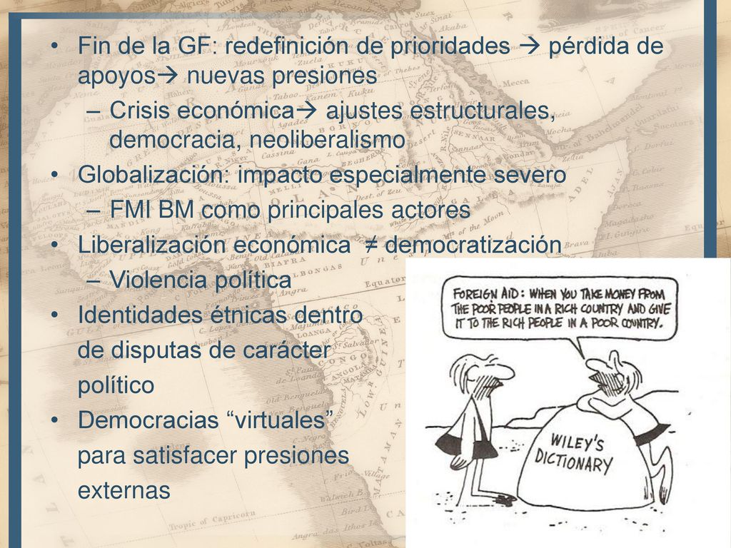 Fin de la GF: redefinición de prioridades  pérdida de apoyos nuevas presiones