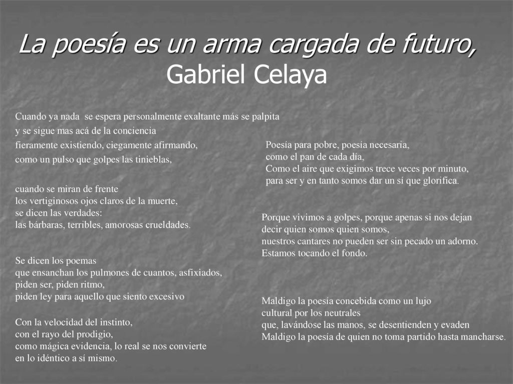 La poesía es un arma cargada de futuro, Gabriel Celaya
