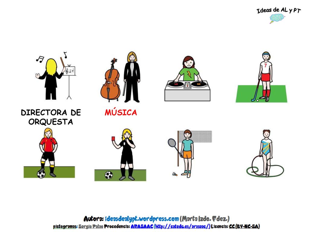 DIRECTORA DE ORQUESTA MÚSICA DJ (DISC JOCKEY) GOLFISTA FUTBOLISTA ARBITRO TENISTA GIMNASTA
