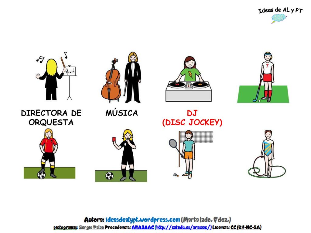 DIRECTORA DE ORQUESTA MÚSICA DJ (DISC JOCKEY) GOLFISTA FUTBOLISTA ARBITRO TENISTA GIMNASTA