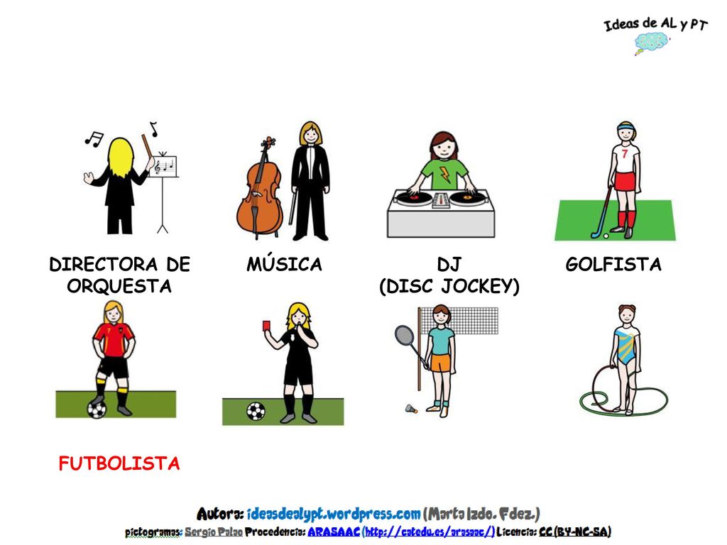 DIRECTORA DE ORQUESTA MÚSICA DJ (DISC JOCKEY) GOLFISTA FUTBOLISTA ARBITRO TENISTA GIMNASTA