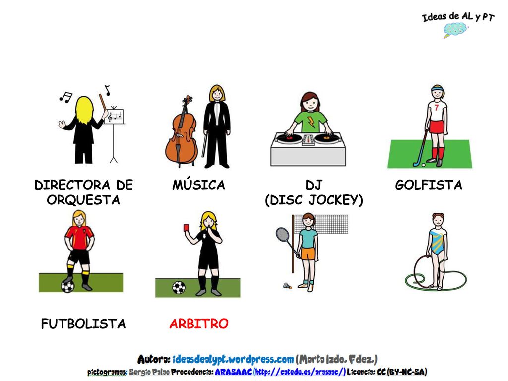 DIRECTORA DE ORQUESTA MÚSICA DJ (DISC JOCKEY) GOLFISTA FUTBOLISTA ARBITRO TENISTA GIMNASTA